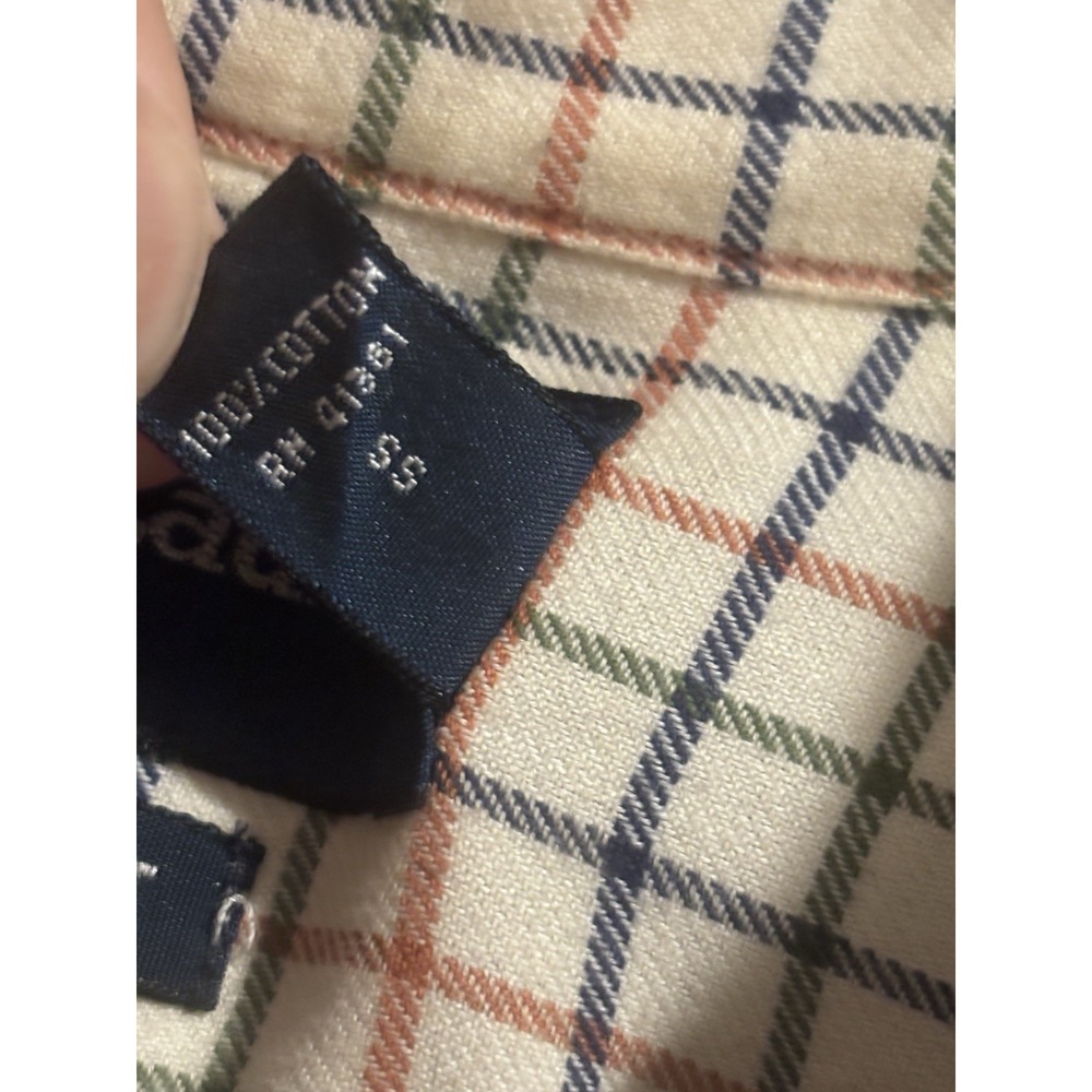 Vintage Polo Ralph Lauren Men's Custom Fit Plaid Shirt Large Beige Long Sleeve - Picture 5 of 7